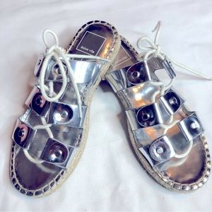 Dolce Vita Vana espadrille metallic silver sandals